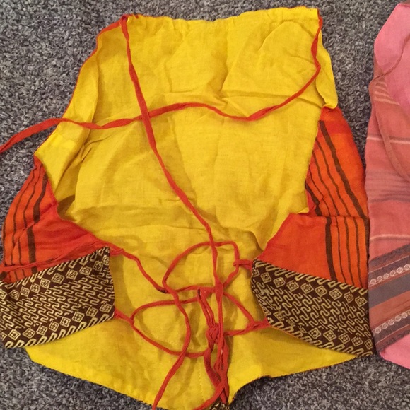 Vibrant Orange Skirt with Patterned Hem - Picture 5 of 6